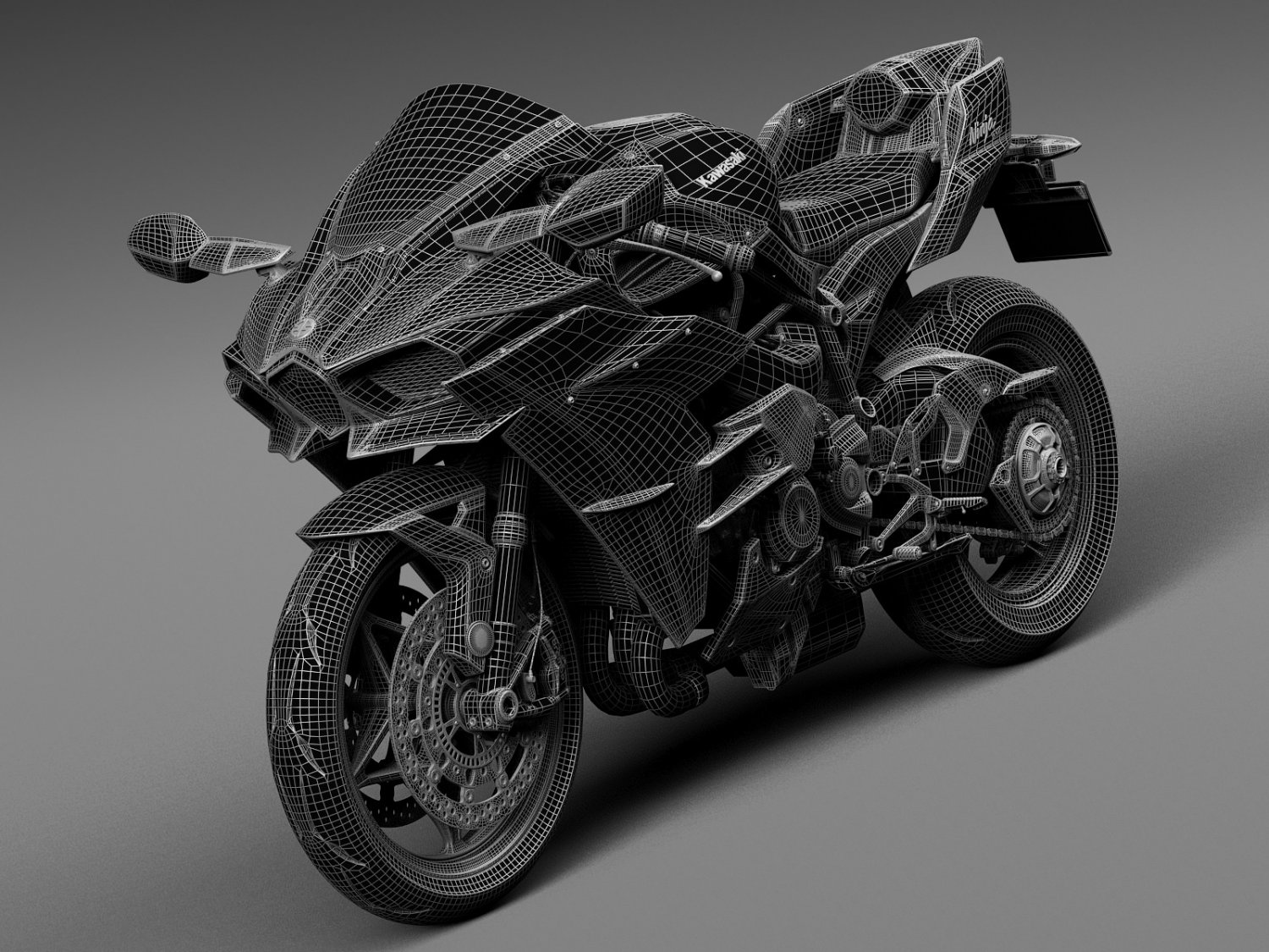 Kawasaki Ninja H2R 2015 3D Model in Motorcycle 3DExport