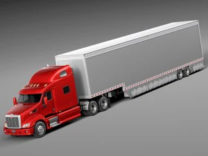 Peterbilt 587 2015 Truck with Trailer 3D Model