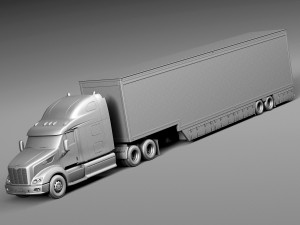Peterbilt 587 2015 Truck with Trailer Modello 3D