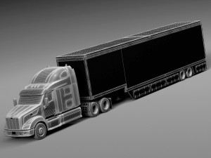 Peterbilt 587 2015 Truck with Trailer Modello 3D