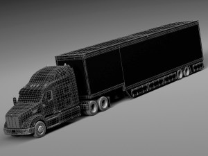 Peterbilt 587 2015 Truck with Trailer Modello 3D