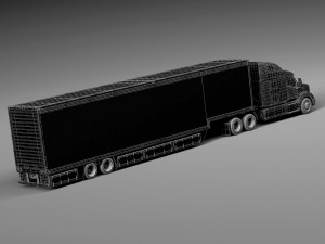 Peterbilt 587 2015 Truck with Trailer Modello 3D