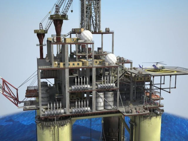 Oil Rig 3D Model .c4d .max .obj .3ds .fbx .stl .blend