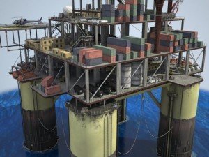 Oil Rig 3D Model