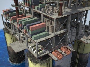 Oil Rig 3D Model