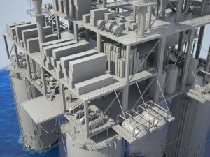 Oil Rig 3D Model