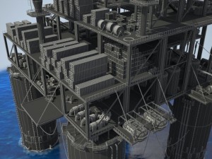 Oil Rig 3D Model