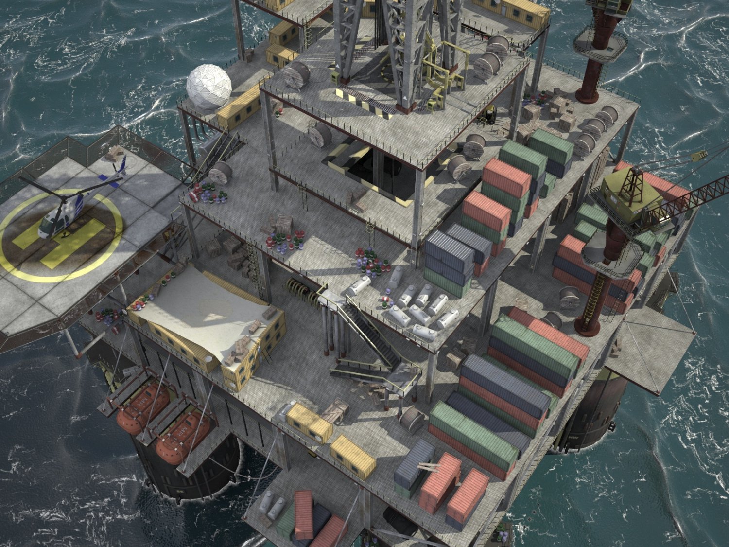 Rust oil rig 3d model фото 75