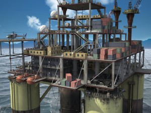 Oil Rig 3D Model