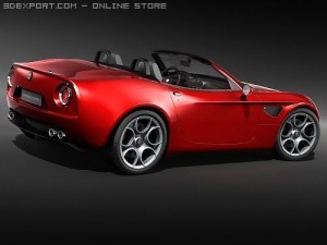 Alfa Romeo 8c Spider 3D Модель