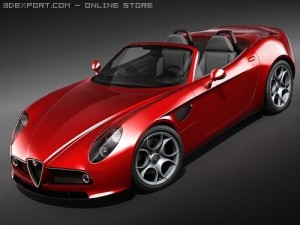 Alfa Romeo 8c Spider 3D Модель
