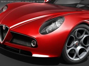 Alfa Romeo 8c Spider 3D Model