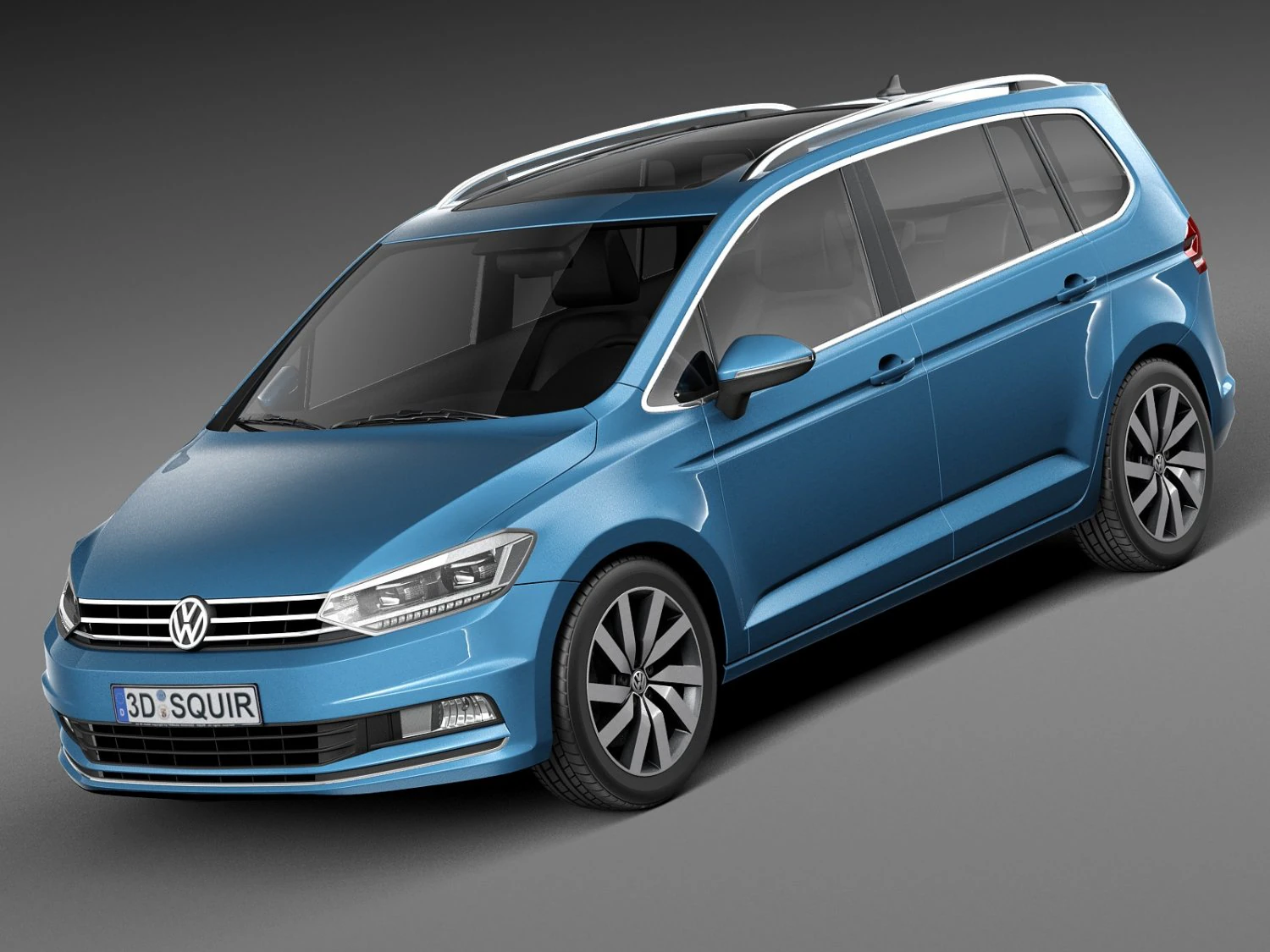 Volkswagen Touran 2016 3D Model .c4d .max .obj .3ds .fbx .stl .blend