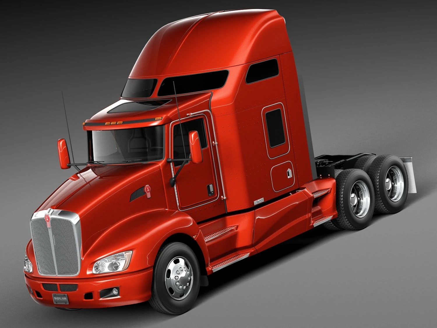 Kenworth T660 2015 Semi Truck 3D Model .c4d .max .obj .3ds .fbx .stl .blend 