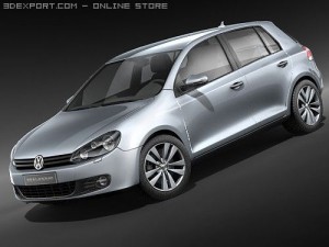 Volkswagen golf vi 5door 3D Model