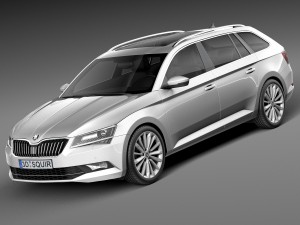 Skoda Superb Kombi 2016 Modèle 3D