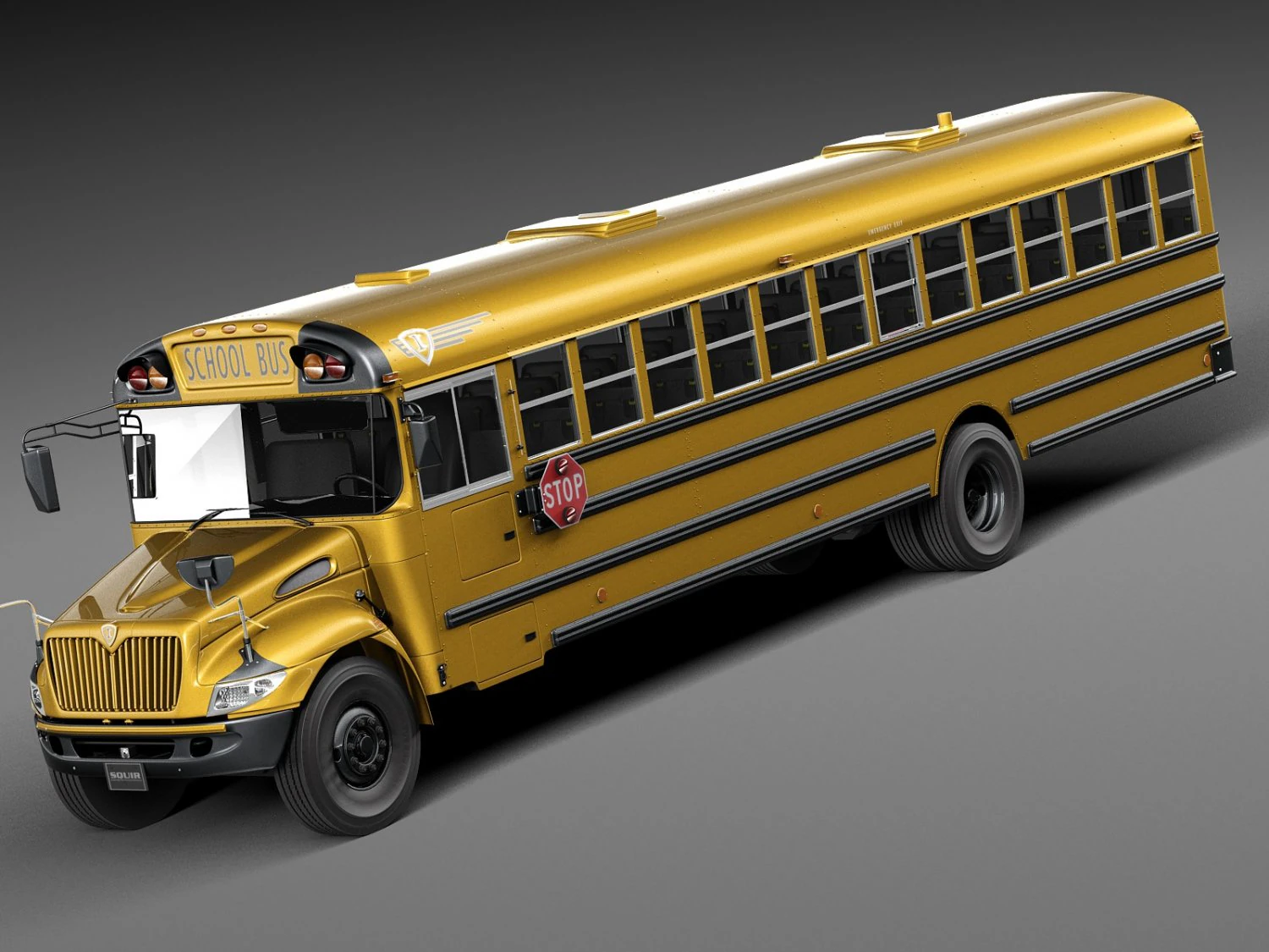 IC CE Series Schoolbus 2015 3D Model .c4d .max .obj .3ds .fbx .stl .blend 