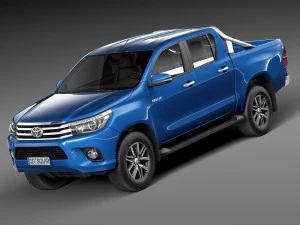 Toyota Hilux 더블 캡 2016 3D 모델