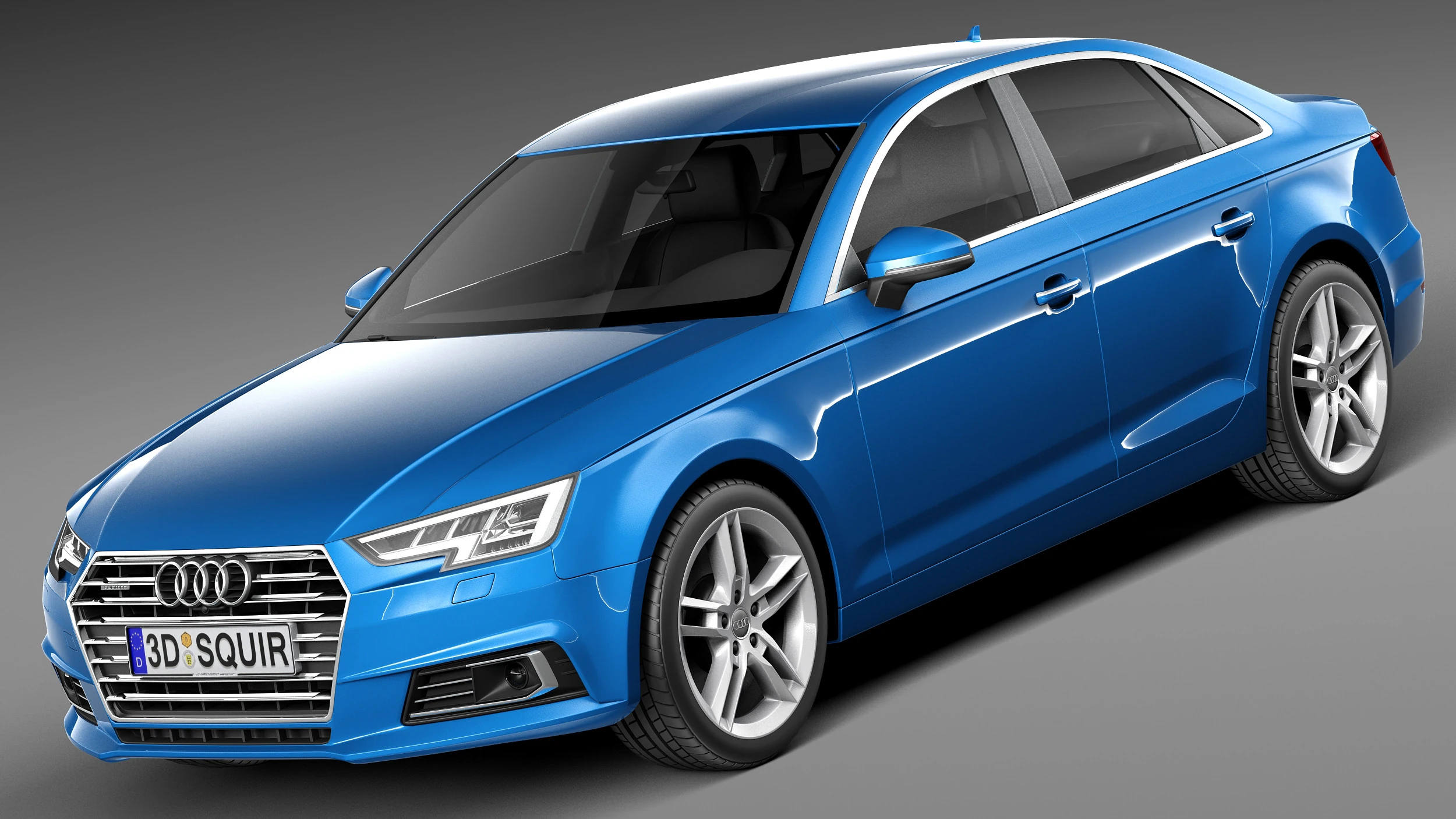 Audi A4 Sedan 2016 3D Model .c4d .max .obj .3ds .fbx .stl .blend 