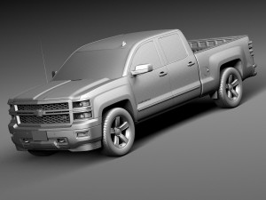 Chevrolet Silverado 1500 Double Cab 2015 3D 모델