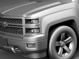 Chevrolet Silverado 1500 Double Cab 2015 3D 모델