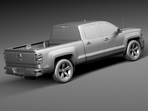 Chevrolet Silverado 1500 Double Cab 2015 3D 모델