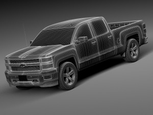 Chevrolet Silverado 1500 Double Cab 2015 3D 모델