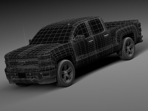 Chevrolet Silverado 1500 Double Cab 2015 3D 모델