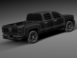 Chevrolet Silverado 1500 Double Cab 2015 3D 모델
