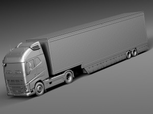 Volvo FH16 Globtrotter Trailer 2013 3D Model