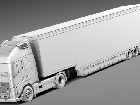 Volvo FH16 Globtrotter Trailer 2013 3D Model