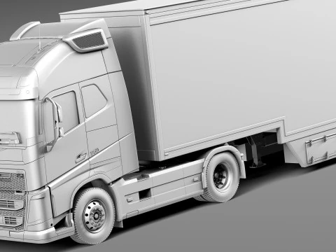 Volvo FH16 Globtrotter Trailer 2013 3D Model
