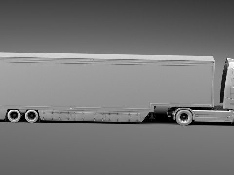 Volvo FH16 Globtrotter Trailer 2013 Modèle 3D