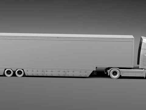 Volvo FH16 Globtrotter Trailer 2013 3D Model
