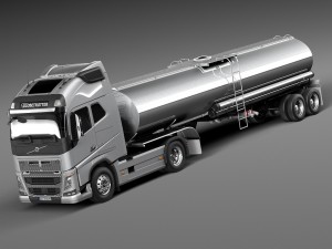 Volvo FH16 Globtrotter Tanker 2013-2015 3D Model