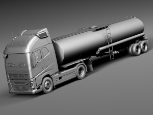 Volvo FH16 Globtrotter Tanker 2013-2015 3D Model