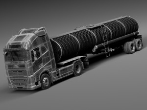 Volvo FH16 Globtrotter Tanker 2013-2015 3D Model