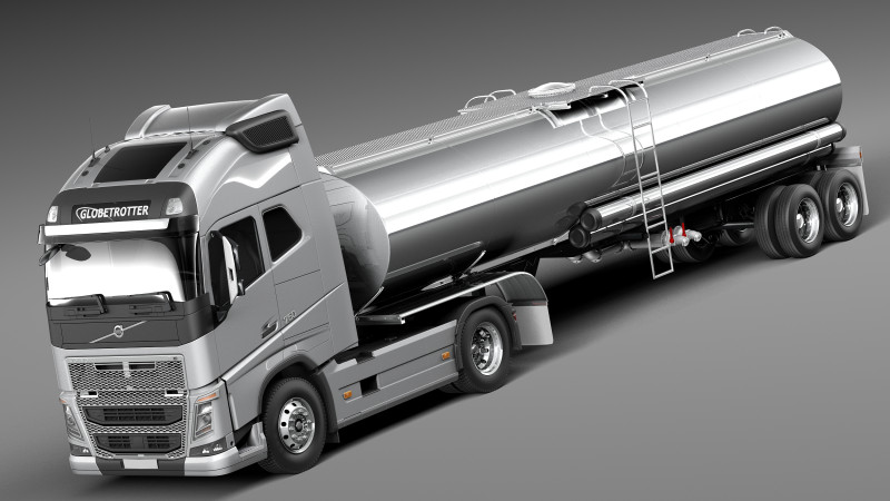 Volvo FH16 Globtrotter Tanker 2013 3D Модель .c4d .max .obj .3ds .fbx .stl .blend 