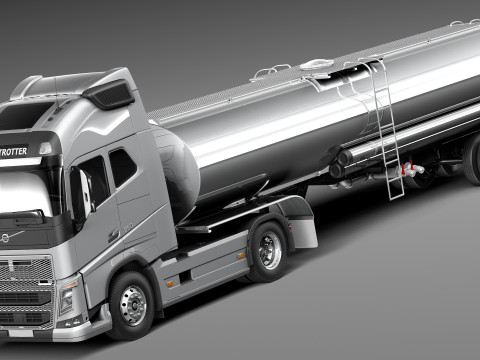 Volvo FH16 Globtrotter Tanker 2013 3D 모델