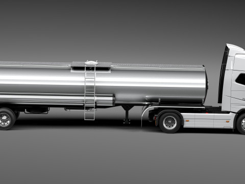 Volvo FH16 Globtrotter Tanker 2013 3D Модель