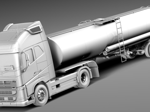Volvo FH16 Globtrotter Tanker 2013 3D Модель