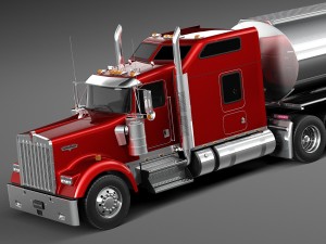 Kenworth W900 Sleeper Cab Tanker 2014 3D Модель