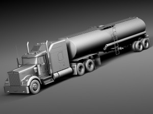 Kenworth W900 Sleeper Cab Tanker 2014 3D Модель
