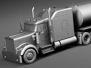 Kenworth W900 Sleeper Cab Tanker 2014 3D Model