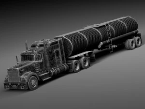Kenworth W900 Sleeper Cab Tanker 2014 3D Model