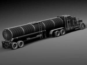Kenworth W900 Sleeper Cab Tanker 2014 3D Model
