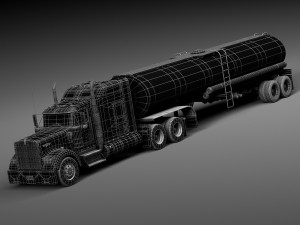 Kenworth W900 Sleeper Cab Tanker 2014 3D Модель