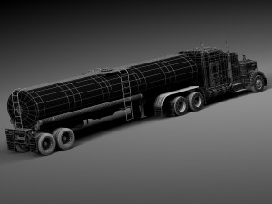 Kenworth W900 Sleeper Cab Tanker 2014 3D Модель