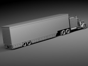 Kenworth W900 Sleeper Cab Trailer 2014 3D Модель