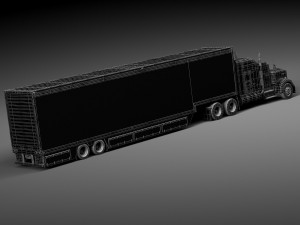 Kenworth W900 Sleeper Cab Trailer 2014 3D Модель